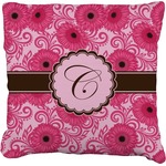 Gerbera Daisy Faux-Linen Throw Pillow (Personalized)