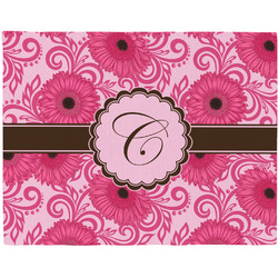 Gerbera Daisy Woven Fabric Placemat - Twill w/ Initial