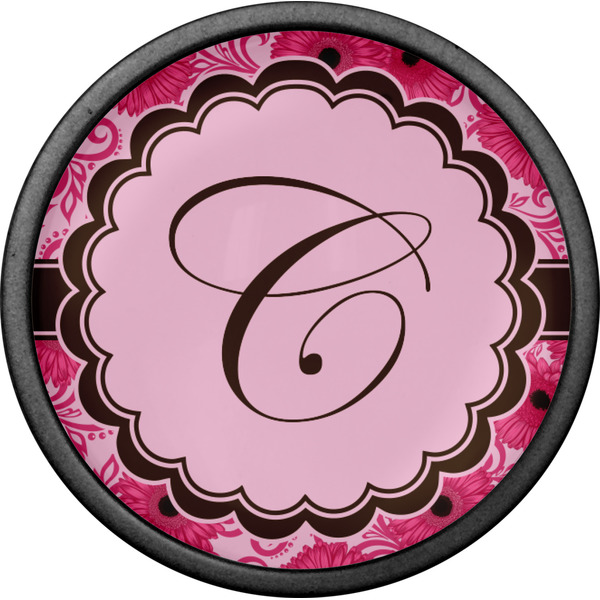 Gerbera Daisy Cabinet Knob - Black - Front