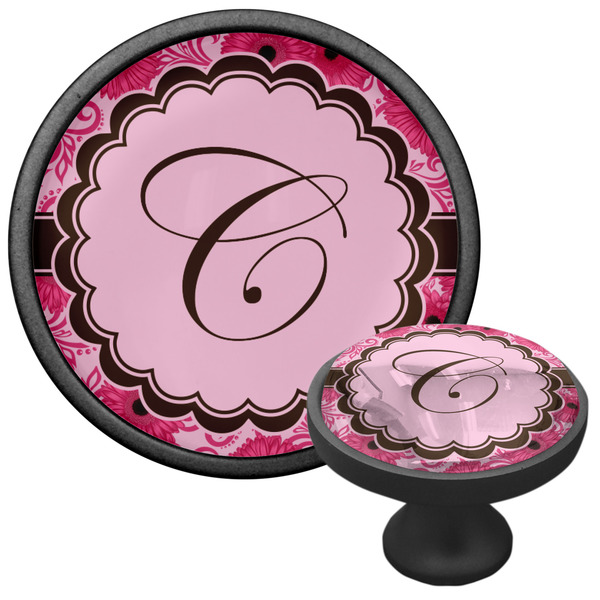 Gerbera Daisy Cabinet Knob - Black - Multi Angle