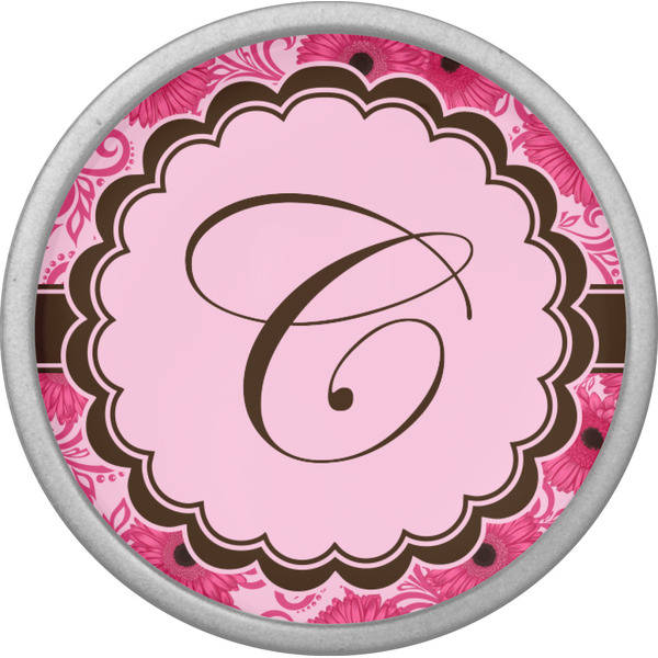 Gerbera Daisy Cabinet Knob - Nickel - Front