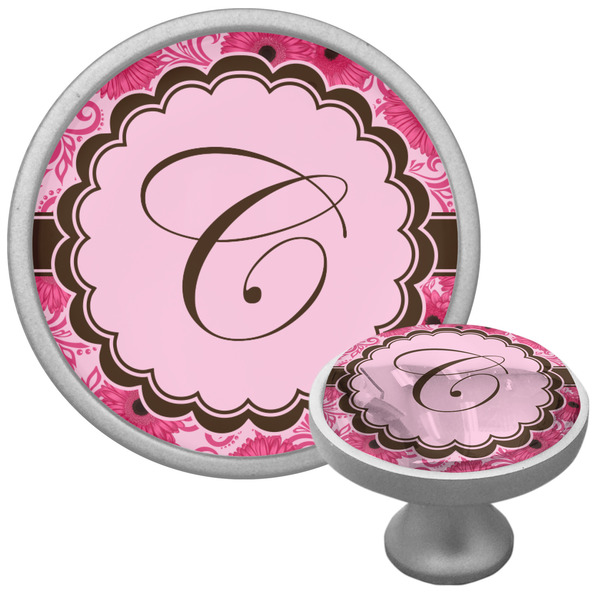 Gerbera Daisy Cabinet Knob - Nickel - Multi Angle