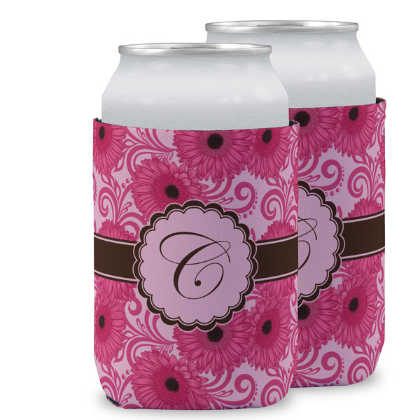 Custom Gerbera Daisy Can Cooler (12 oz) w/ Initial