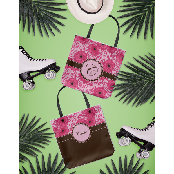 Gerbera Daisy Canvas Tote Lifestyle Front and Back- 13x13