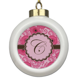 Gerbera Daisy Ceramic Ball Ornament (Personalized)