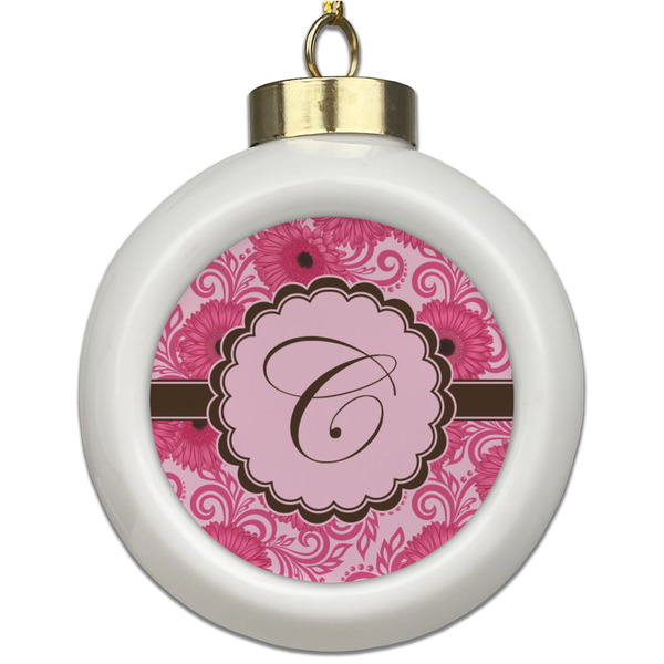 Custom Gerbera Daisy Ceramic Ball Ornament (Personalized)