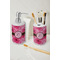 Gerbera Daisy Ceramic Bathroom Accessories - LIFESTYLE (toothbrush holder & soap dispenser)