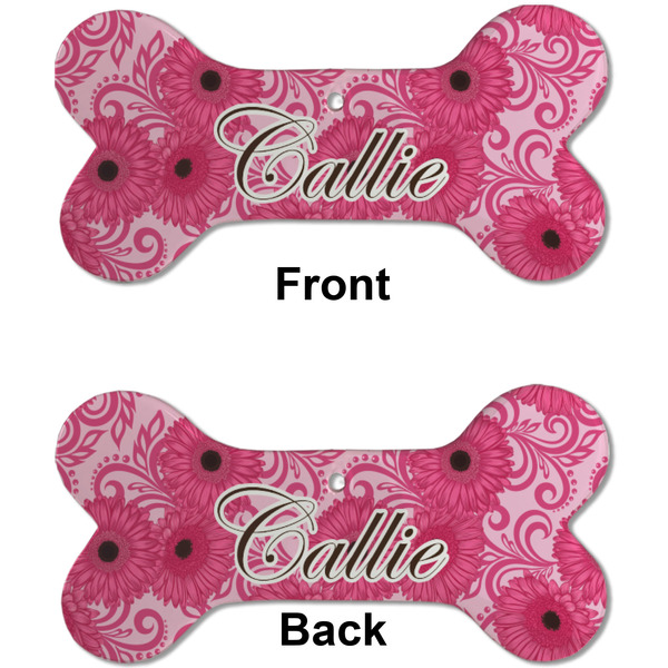Gerbera Daisy Ceramic Flat Ornament - Bone Front & Back (APPROVAL)