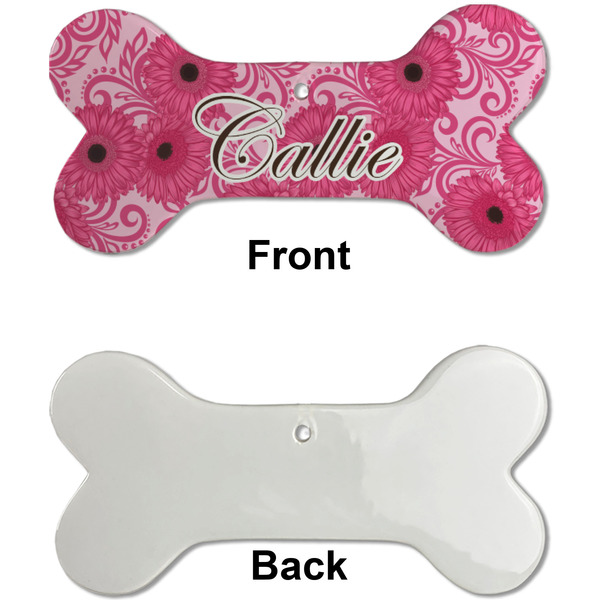 Gerbera Daisy Ceramic Flat Ornament - Bone Front & Back Single Print (APPROVAL)