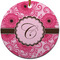 Gerbera Daisy Round Ceramic Ornament w/ Initial