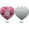 Gerbera Daisy Ceramic Flat Ornament - Heart Front & Back (APPROVAL)