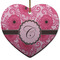 Gerbera Daisy Ceramic Flat Ornament - Heart (Front)