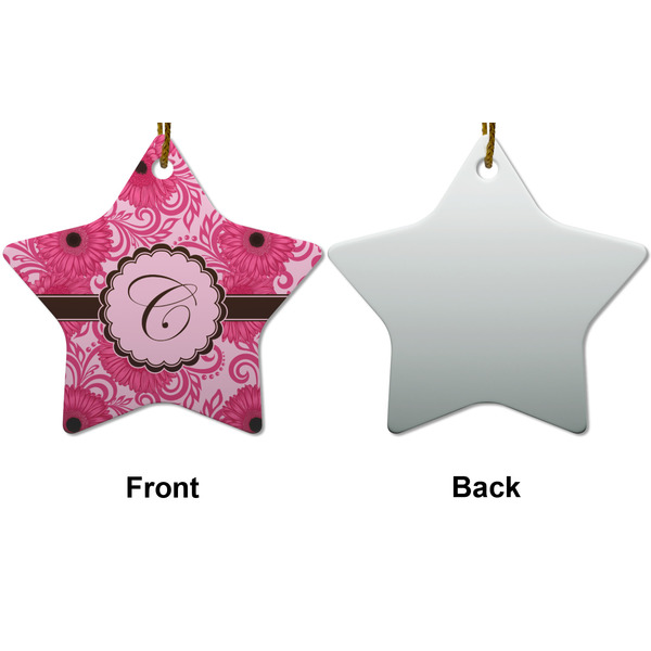 Gerbera Daisy Ceramic Flat Ornament - Star Front & Back (APPROVAL)