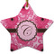 Gerbera Daisy Star Ceramic Ornament w/ Initial