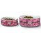 Gerbera Daisy Ceramic Dog Bowls - Size Comparison