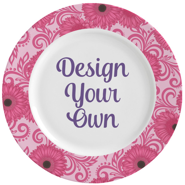 Custom Gerbera Daisy Ceramic Dinner Plates (Set of 4) (Personalized)