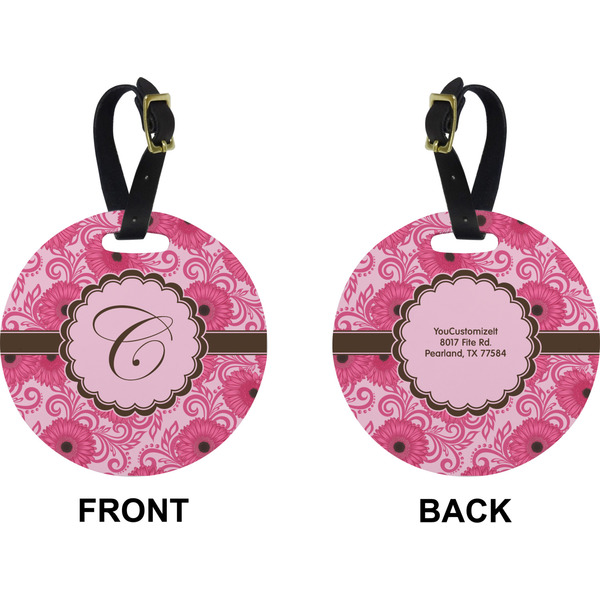 Gerbera Daisy Circle Luggage Tag (Front + Back)