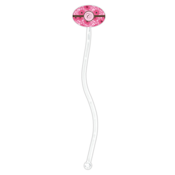 Gerbera Daisy Clear Plastic 7" Stir Stick - Oval - Single Stick