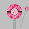 Gerbera Daisy Clear Plastic 7" Stir Stick - Round - Closeup