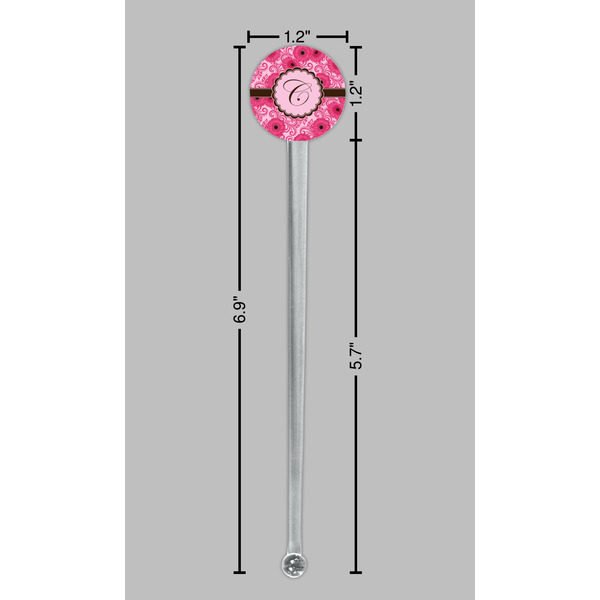 Gerbera Daisy Clear Plastic 7" Stir Stick - Round - Dimensions