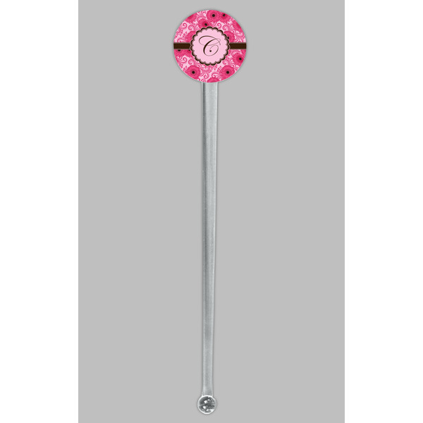 Gerbera Daisy Clear Plastic 7" Stir Stick - Round - Single Stick