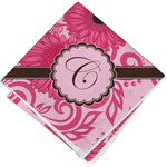 Gerbera Daisy Cloth Cocktail Napkin - Single w/ Initial