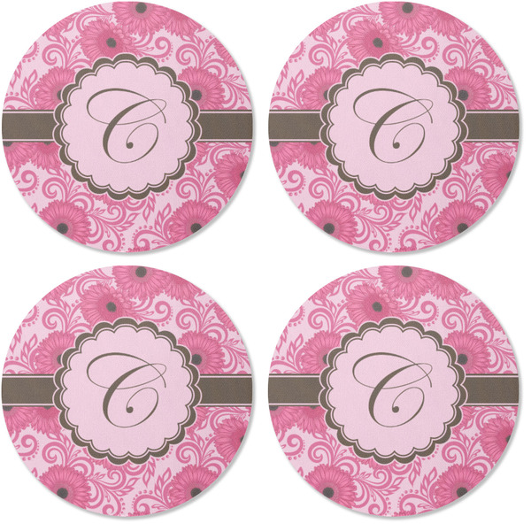 Gerbera Daisy Coaster Round Rubber Back - Apvl