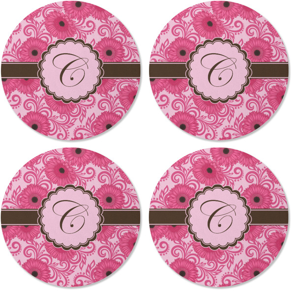 Gerbera Daisy Coaster Round Rubber Back - Apvl