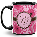 Gerbera Daisy 11 Oz Coffee Mug - Black (Personalized)