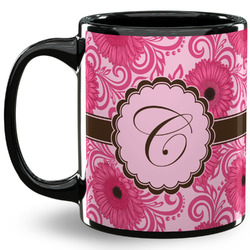 Gerbera Daisy 11 Oz Coffee Mug - Black (Personalized)