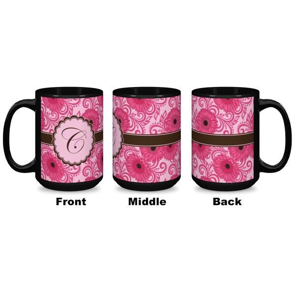 Gerbera Daisy Coffee Mug - 15 oz - Black APPROVAL