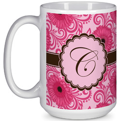 Gerbera Daisy 15 Oz Coffee Mug - White (Personalized)