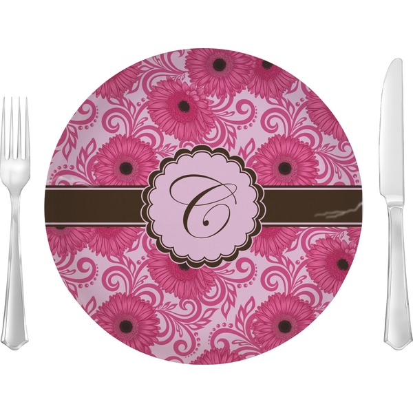 Custom Gerbera Daisy Glass Lunch / Dinner Plate 10" (Personalized)