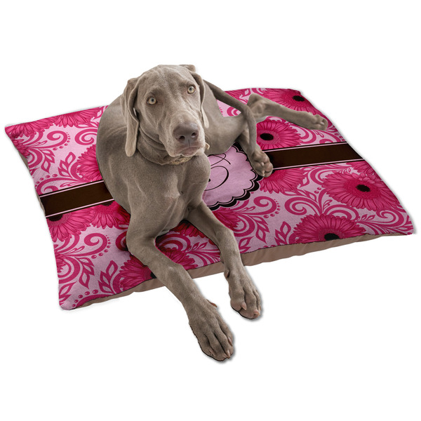 Custom Gerbera Daisy Dog Bed - Large w/ Initial