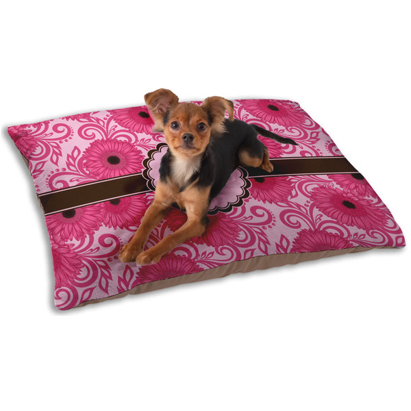 Custom Gerbera Daisy Dog Bed - Small w/ Initial