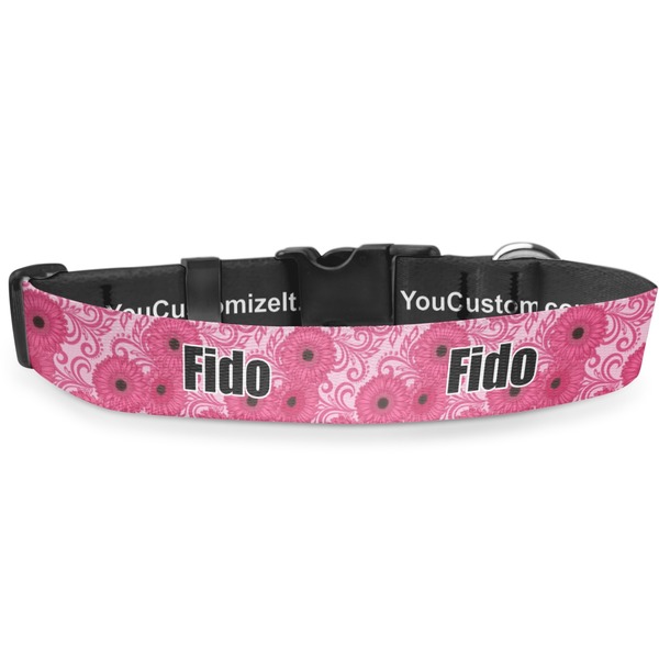 Custom Gerbera Daisy Deluxe Dog Collar - Toy (6" to 8.5") (Personalized)
