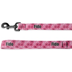 Gerbera Daisy Deluxe Dog Leash - 4 ft (Personalized)