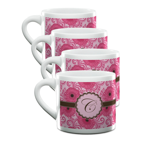 Custom Gerbera Daisy Double Shot Espresso Cups - Set of 4 (Personalized)