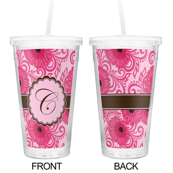 Gerbera Daisy Double Wall Tumbler with Straw - Approval