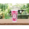 Gerbera Daisy Double Wall Tumbler with Straw Lifestyle