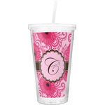 Gerbera Daisy Double Wall Tumbler with Straw (Personalized)