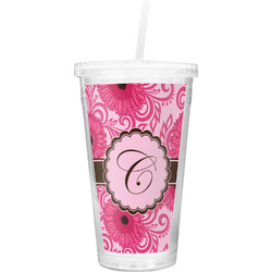 Gerbera Daisy Double Wall Tumbler with Straw (Personalized)