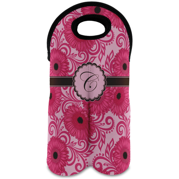 Custom Gerbera Daisy Wine Tote Bag (2 Bottles) (Personalized)