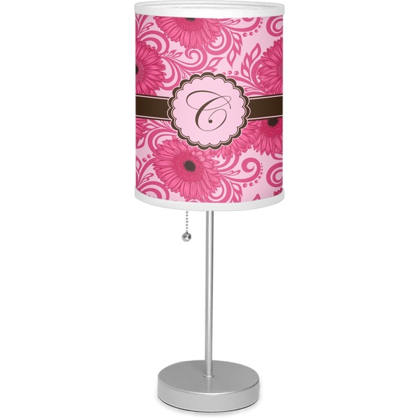 Custom Gerbera Daisy 7" Drum Lamp with Shade Linen (Personalized)