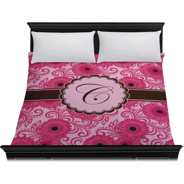 Gerbera Daisy Duvet Cover - King - On Bed - No Prop