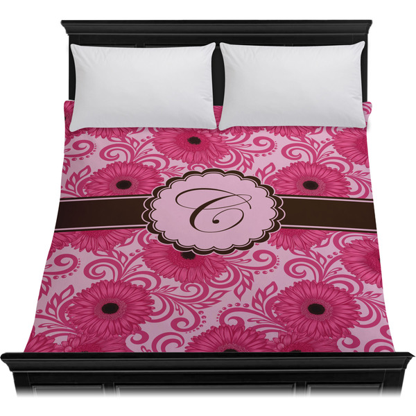 Gerbera Daisy Duvet Cover - Queen - On Bed - No Prop