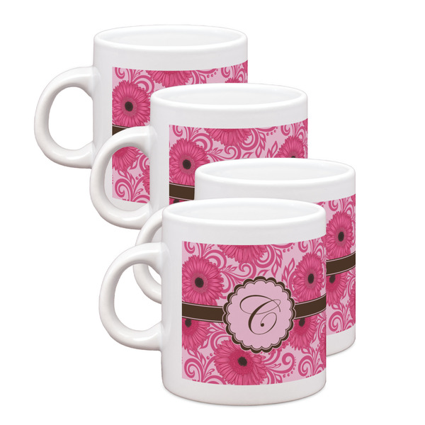 Custom Gerbera Daisy Single Shot Espresso Cups - Set of 4 (Personalized)