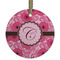 Gerbera Daisy Frosted Glass Ornament - Round