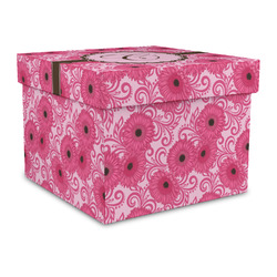 Gerbera Daisy Gift Box with Lid - Canvas Wrapped - Large (Personalized)