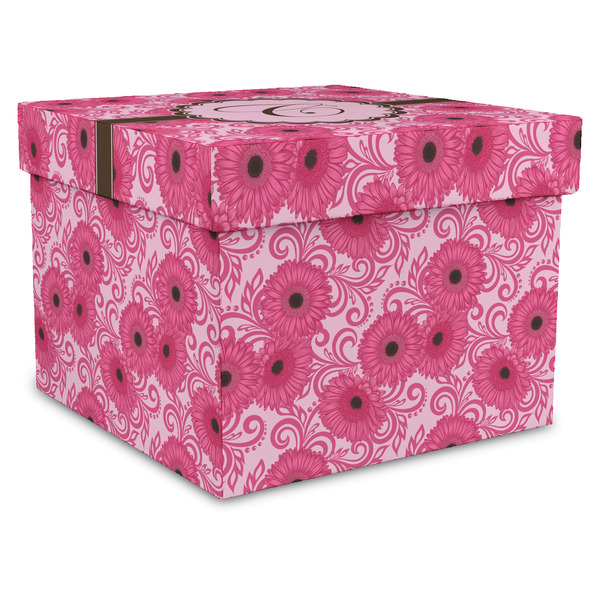 Custom Gerbera Daisy Gift Box with Lid - Canvas Wrapped - X-Large (Personalized)